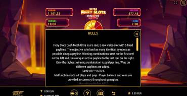 Fiery Slots Cash Mesh Ultra Dice: Правила