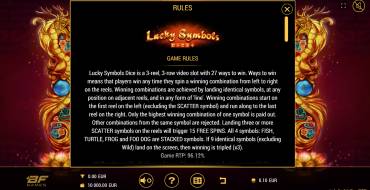 Lucky Symbols Dice: Правила