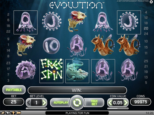 игровой слот Evolution NetEnt Эволюция игровой автомат