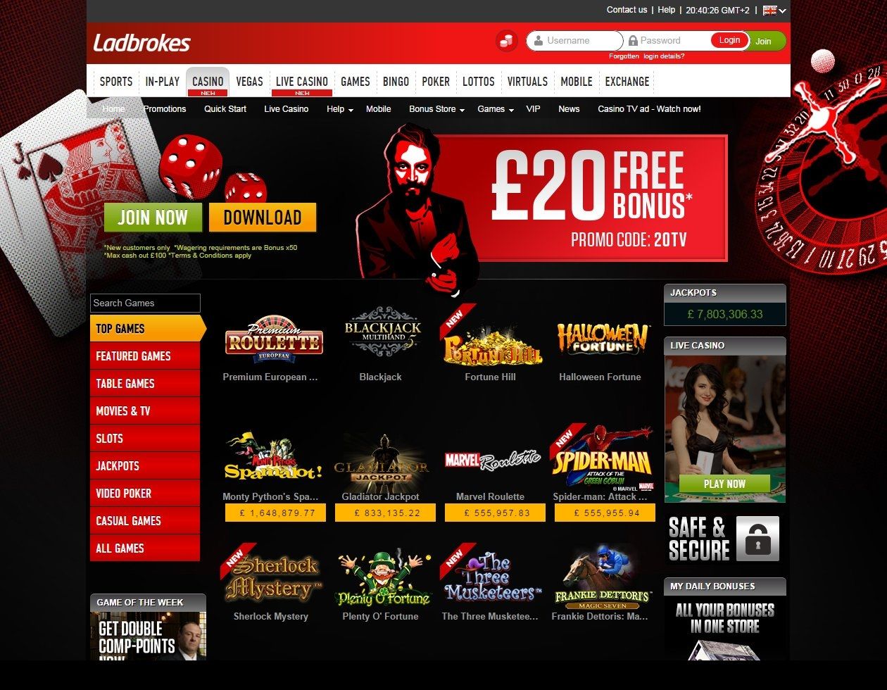 Казино Ледбрукс - Ladbrokes casino