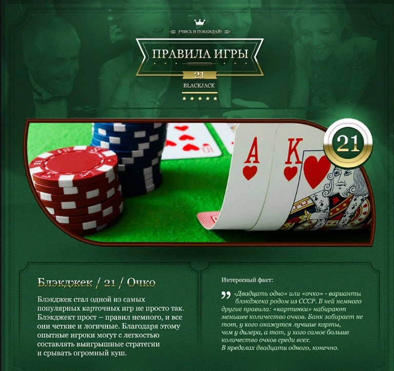 Правила игры блэкджек